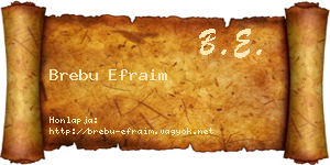 Brebu Efraim névjegykártya